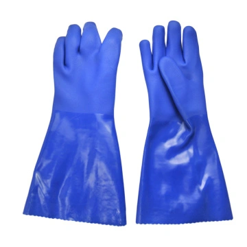 Blue PVC sandy finish warm gloves